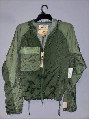 RC Performance Men's Olive Green Lightweight Hooded Jacket